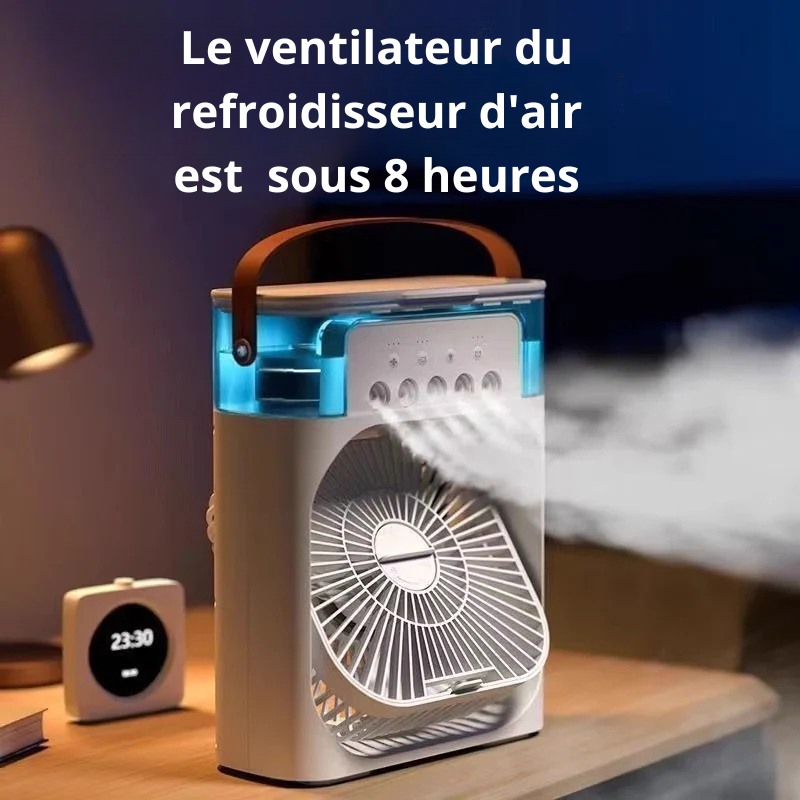 ❄️ Mini Climatiseur Silencieux 3-en-1 – Refroidit, Purifie et Humidifie l’Air